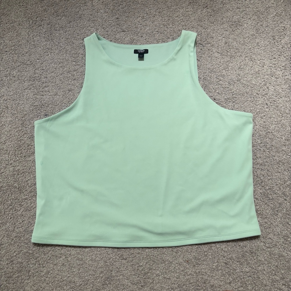 Express Body Contour Mint Green Racerback Tank Crop Top